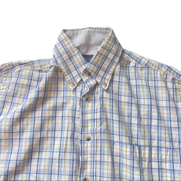 Van Heusen S White Blue Plaid Short Sleeve Casual Button Front Dress Shi… - Picture 2 of 9